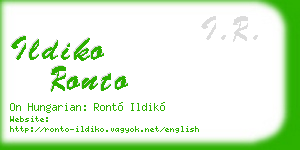 ildiko ronto business card